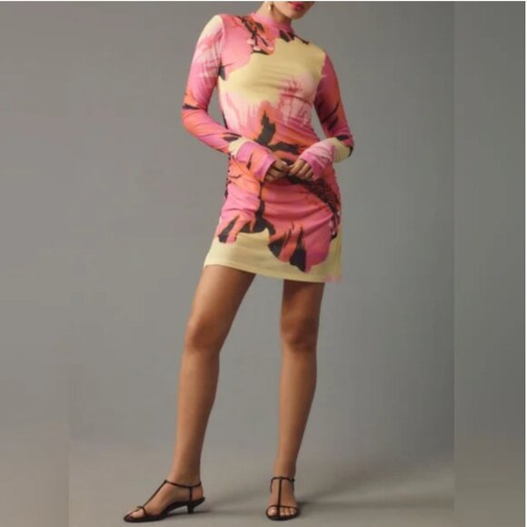 Farm Rio Mock-neck Mesh Stretchy Mini Dress size XS - Picture 1 of 9